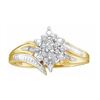 Image 1 : 10KT Yellow Gold 0.12CTW DIAMOND LADIES CLUSTER RING