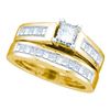 Image 1 : 14KT Yellow Gold 1.00CTW DIAMOND LADIES BRIDAL SET WITH