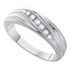 Image 1 : 10KT White Gold 0.16CTW DIAMOND FASHION MENS BAND