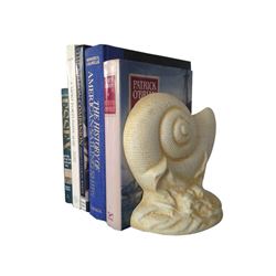 SET OF 2 8" ANTIQUE STYLE WHITE CAST IRON BOOK ENDS