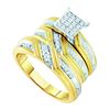 Image 1 : 10K Yellow-gold 0.29CT DIAMOND FASHION TRIO SET