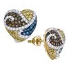 Image 1 : 14KT Yellow Gold 1.24CTW DIAMOND HEART EARRING