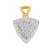 Image 1 : 10KT Yellow Gold Two Tone 0.15CTW DIAMOND TRI MICRO PAV