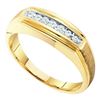 Image 1 : 10K Yellow-gold 0.15CTW DIAMOND MENS FASHION BAND