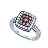 Image 1 : 10KT White Gold 1.00CT COGNAC DIAMOND LADIES FASHION RI