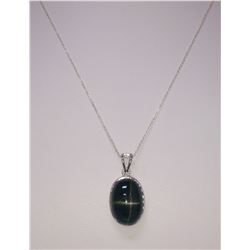12.01 CTW BLACK STAR PENDANT .925 STERLING SILVER