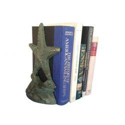 SET OF 2 11" ANTIQUE SEAWORN BRONZE CAST IRON STARFISH