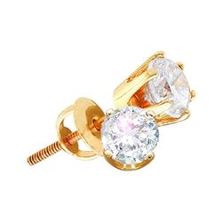 14KT Yellow Gold 3/4CTW ROUND DIAMOND EARRING (EXCEL)