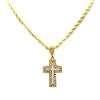 Image 1 : BRASS CROSS CZ PENDANT COMES W/CHAIN