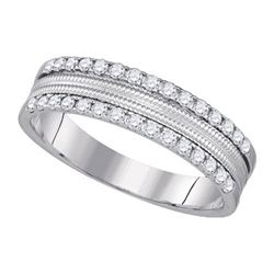 14KT White Gold 0.30CTW DIAMOND MACHINE-SET BAND