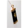 Image 2 : NATURAL CHINESE STYLE WRITING BLACK JADE YELLOW BRASS P