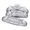 Image 1 : 925 Sterling Silver White 0.07CTW DIAMOND ROUND CENTER