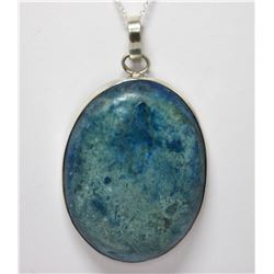 78.98 CTW Natural Semi Precious Oval Pendant  .925 Ster