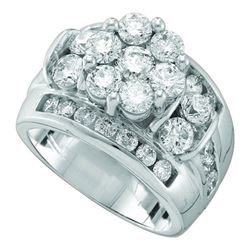 14K White-gold 3.00CT DIAMOND FLOWER RING