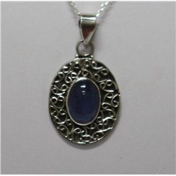 3.50 CTW Modern Style Tanzanite Oval Pendant .925 Sterl