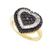 Image 1 : 14KT Yellow Gold 1.20CTW DIAMOND LADIES HEART RING