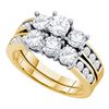 Image 1 : 14KT Yellow Gold 1.50CTW ROUND DIAMOND BRIDAL SET