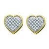Image 1 : 10KT Yellow Gold 0.15CTW DIAMOND HEART EARRINGS