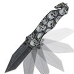8.25" GREY SKULL DESIGN S/A POCKET KNIFE