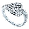 Image 1 : 14K White-gold 0.69CTW DIAMOND FASHION RING