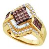 Image 1 : 14KT Yellow Gold 1.50CTW PRINCESS ROUND BAGGUETTE COGNA
