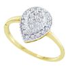 Image 1 : 10K Yellow-gold 0.25CTW DIAMOND LADIES CLUSTER RING