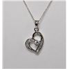 Image 1 : .925 STERLING SILVER MODERN HEART PENDANT W/ CLEAR CZ