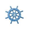 Image 1 : 12" RUSTIC LIGHT BLUE DESOCRATIVE SHIPWHEEL W/STARFISH