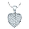 Image 1 : 10KT White Gold 0.10CTW DIAMOND HEART PENDANT