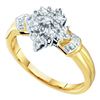 Image 1 : 10KT Yellow Gold 0.04CTW DIAMOND CLUSTER RING