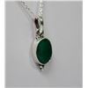 Image 2 : BEAUTIFUL SILVER PENDANT WITH GREEN EMERALD STONE CTW 4