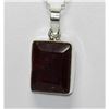 Image 1 : BEAUTIFUL SILVER PENDANT WITH RED RUBY STONE CTW 9.90