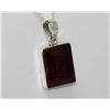 Image 2 : BEAUTIFUL SILVER PENDANT WITH RED RUBY STONE CTW 9.90