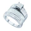 Image 1 : 14KT White Gold 1.97CTW DIAMOND INVISIBLE TRIO SET