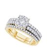 Image 1 : 14K Yellow-gold 1.00CT DIAMOND SOLIEL BRIDAL SET