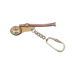 SOLID BRASS WHISTLE KEYCHAIN