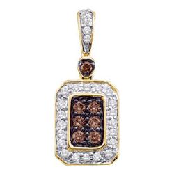 10KT Yellow Gold 0.26CTW COGNAC DIAMOND LADIES FASHION