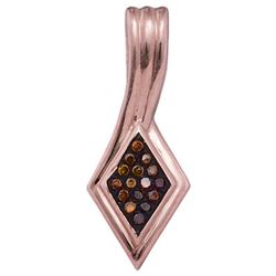 10KT Rose Gold 0.05CTW RED DIAMOND MICRO-PAVE PENDANT