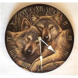 lisa parker wolves clock 11"