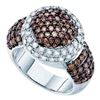 Image 1 : 10KT White Gold 2.00CTW COGNAC DIAMOND LADIES CLUSTER R