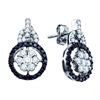 Image 1 : 14KT White Gold 1.09CTW BLACK DIAMOND FASHION EARRING