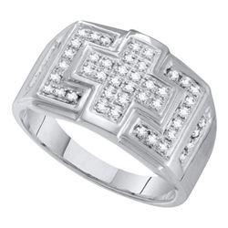 10KT White Gold 0.33CTW DIAMOND MICRO PAVE MENS RING