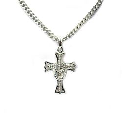 STAINLESS STEEL CROSS CZ PENDANT COMES W/CHAIN