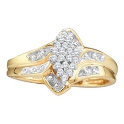 10KT Yellow Gold 0.15CTW ROUND DIAMOND LADIES CLUSTER R
