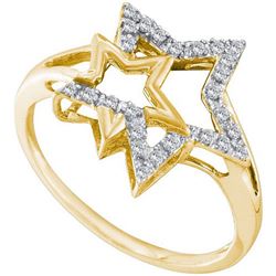 10KT Yellow Gold 0.09CTW DIAMOND FASHION STAR RING