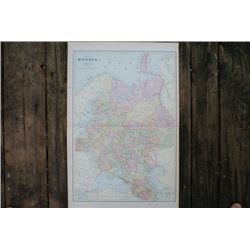 GENUINE AUTHENTIC 1901 MAP OF RUSSIA
