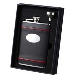 Visol Rouge en Noir Black Leather with Red Accents Flas
