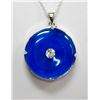 Image 1 : NATURAL CHINESE YEAR OF THE DRAGON BLUE JADE PENDANT