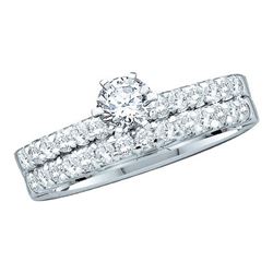 14KT White Gold 1.0CT DIAMOND 0.40CT CENTER ROUND BRIDA