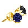 Image 1 : 14KT Yellow Gold 1.50CTW BLACK DIAMOND ROUND STUDS